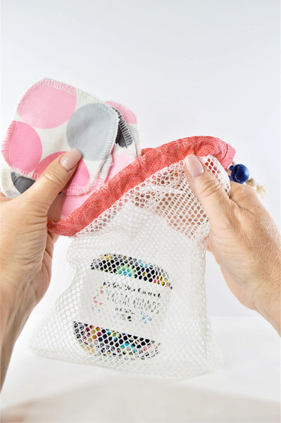 Facial Rounds, Holder, and Laundry Bag for Reusable Skincare Set
