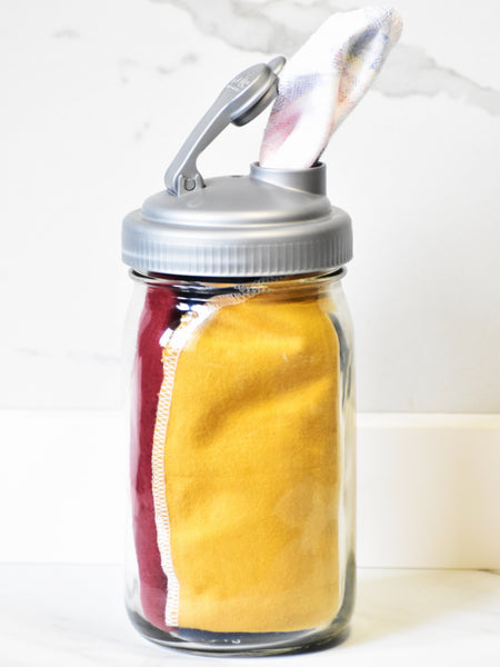 Mason Jar Wide Mouth Lid - Wet Wipe Dispenser, Shake, Pour, & Store!