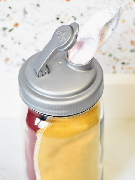 Mason Jar Wide Mouth Lid - Wet Wipe Dispenser, Shake, Pour, & Store!