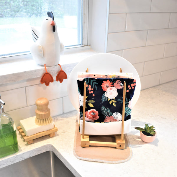 Drying Rack for Reusable Fabric or Silicone Bags with Drying Mat