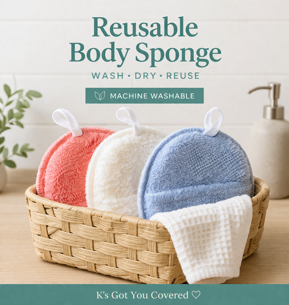 Bath/Body Sponge - Machine Washable, Reusable, & Exfoliating!