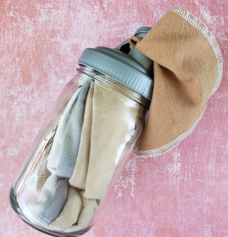Mason Jar Mini ReUsable Paper Towels Set - Use for Baby, Car, Travel, & More!