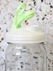 Mason Jar Pour Cap Lid - Creates a Water Bottle & Includes Foldaway Carry Loop