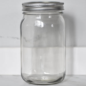 Mason Jar - Quart Size - Wet and Dry Goods Reusable Glass Large Container